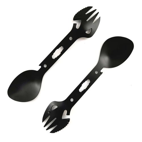 8 in 1 Stainless steel Fork Spoon Spork Cutlery Utensil Combo Camping Outdoor 